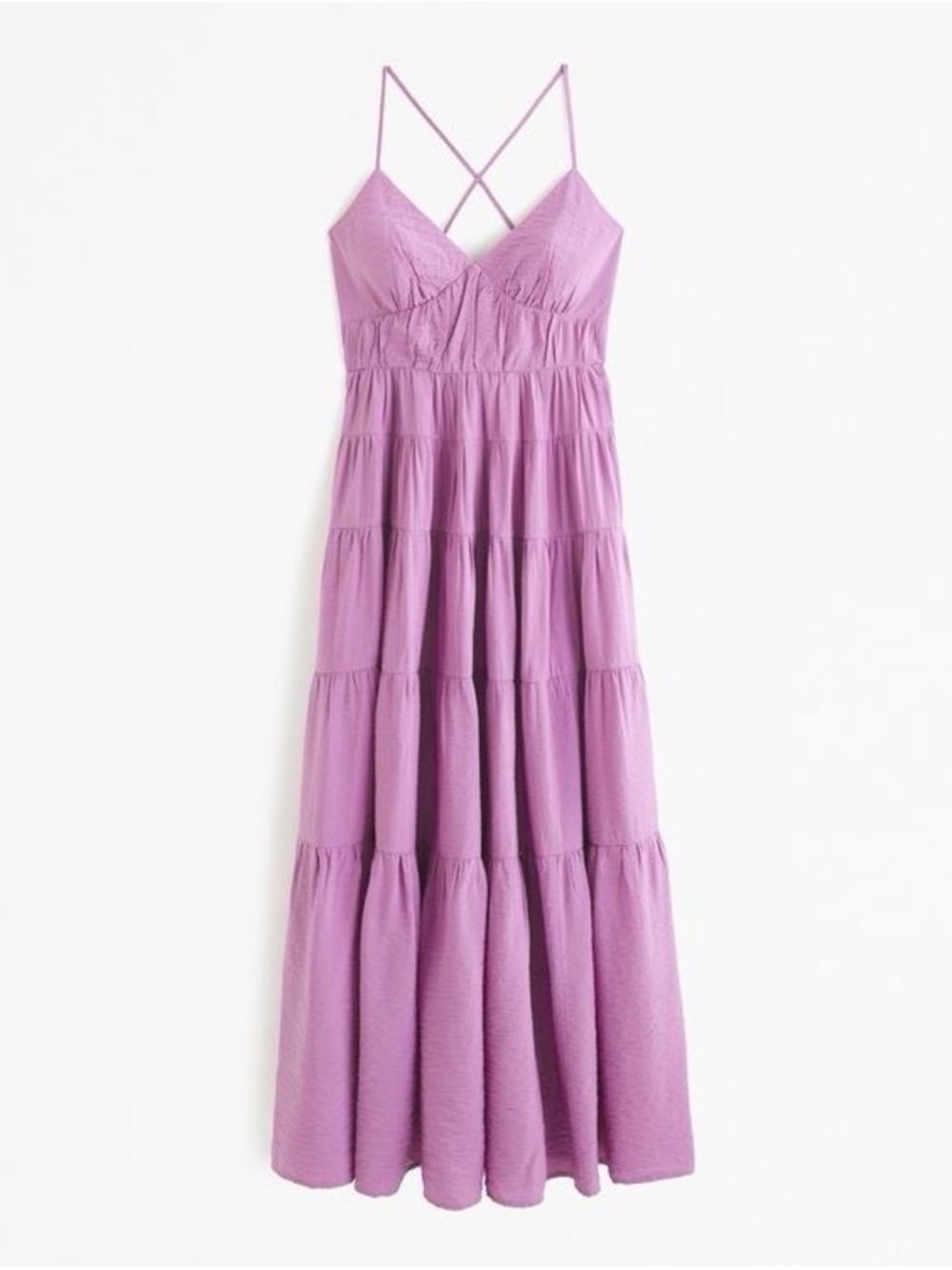 Abercrombie & Fitch Tiered Maxi Dress Size SP Small Petite Purple Pink